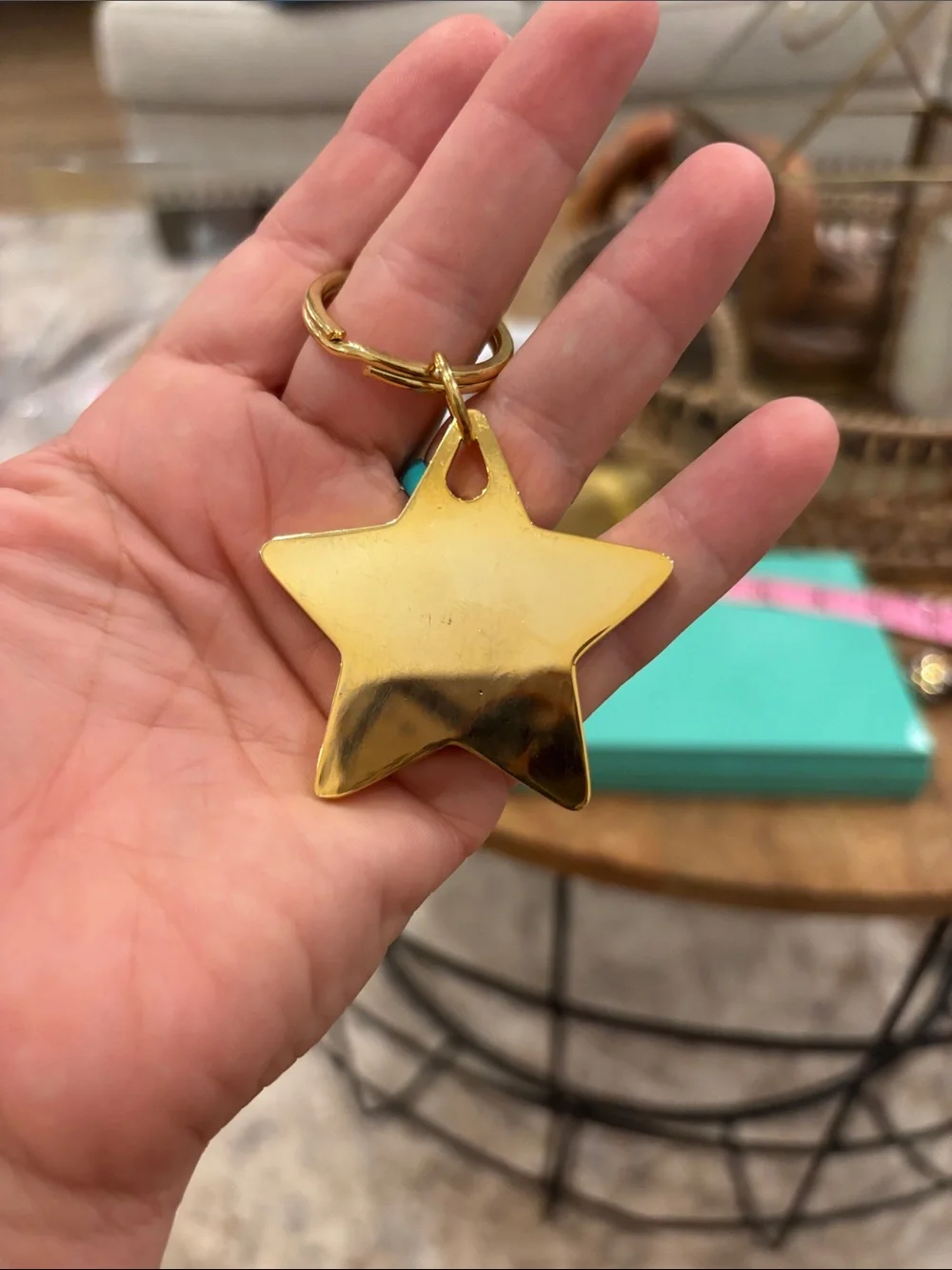 Brass colored Texas key ring